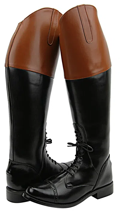 Pre-owned Hispar® Hispar Mens Man Pull On Fox Hunting Hunt Field Boots Without Back Zipper Tan Top In Black
