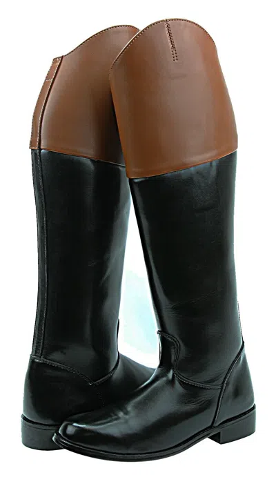 Pre-owned Hispar® Hispar Royal Mens Man Fox Hunting Dressage Dress Tall Boots Pull On Tan Top In Black