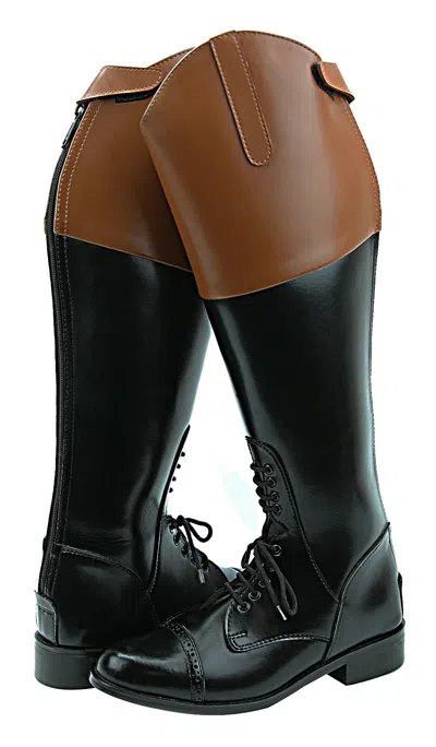 Pre-owned Hispar® Hispar Royal Women Ladies Field Fox Hunt Hunting Boots With Back Zipper Tan Top In Black