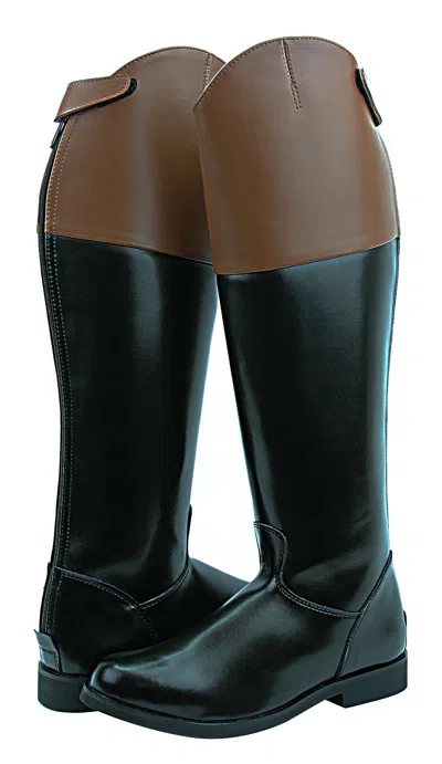 Pre-owned Hispar® Hispar Royal Women Ladies Fox Hunting Dressage Dress Boots With Zipper Tan Top In Black