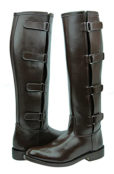 Pre-owned Hispar® Hispar Spirit Ladies Women Tall Knee High Leather Equestrian Polo Riding Boots In Brown