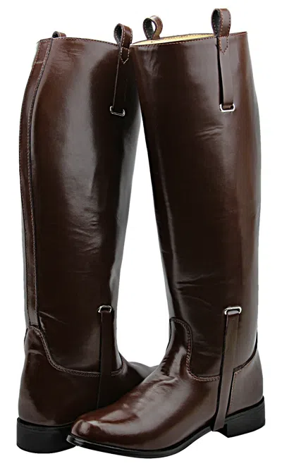 Pre-owned Hispar® Hispar Ladies Dignity Motorcycle Horse Riding Boots Stylish Fashion Equestrian In Brown