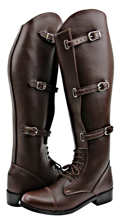 Pre-owned Hispar® Women Ladies Crown Stylish Fashion Field Horse Riding Knee High Boots Equestrian In Brown