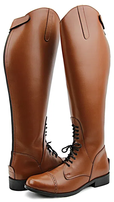 Pre-owned Hispar® Hispar Women Ladies Victory English Fashion Field Boots Horse Riding Equestrian In Tan