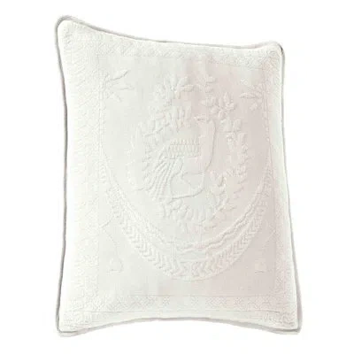 Historic Charleston Matelasse Square Cotton Pillow Cover In Gray