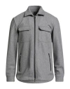Historic Man Shirt Grey Size Xl Wool, Nylon In Gray