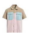 Historic Man Shirt Light Pink Size Xl Cotton, Linen In Multi