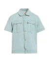 Historic Man Shirt Sky Blue Size 3xl Cotton, Linen In Blue
