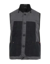 Historic Man Vest Charcoal Size Xl Cotton, Nylon, Polyester In Gray
