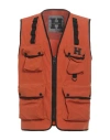 Historic Man Vest Rust Size L Cotton, Nylon In Red