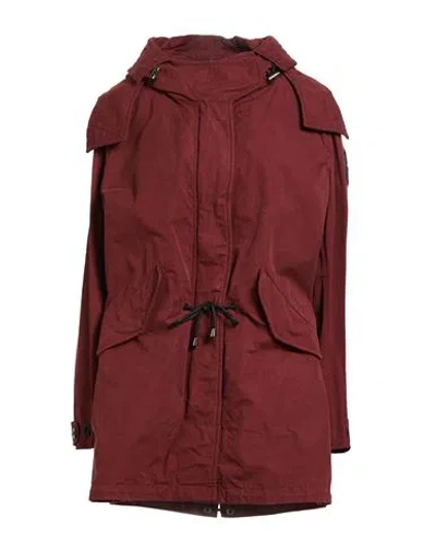 Historic Woman Overcoat & Trench Coat Brick Size L Cotton, Polyester, Nylon In Red