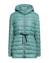 Historic Woman Down Jacket Turquoise Size L Polyamide In Blue