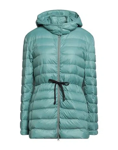 Historic Woman Down Jacket Turquoise Size L Polyamide In Blue