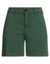 Historic Woman Shorts & Bermuda Shorts Dark Green Size 8 Cotton, Elastane
