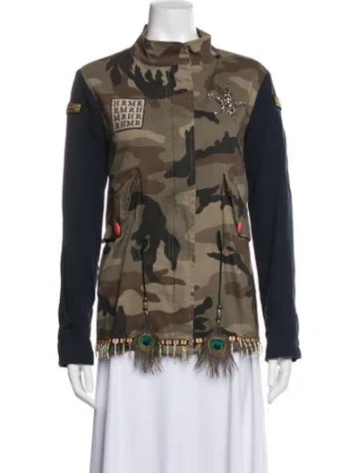 Pre-owned History Repeats Camouflage Print Jacket In Green