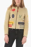 History Repeats Embroidered Shearling Jacket In Beige