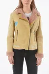 History Repeats Embroidered Shearling Jacket In Beige