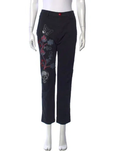 Pre-owned History Repeats Graphic Print Straight Leg Pants In Black