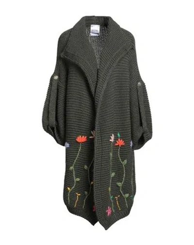 History Repeats Woman Cardigan Dark Green Size Onesize Acrylic, Alpaca Wool, Wool, Viscose