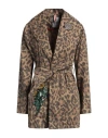History Repeats Woman Overcoat & Trench Coat Camel Size 6 Polyester, Cotton In Beige