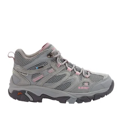 Hi-tec Women's Apex Lite Mid Waterproof Hiking Boots In Medium Grey/light Pink In Multi