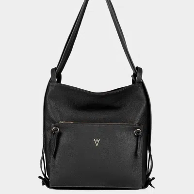 Hiva Atelier Liber Backpack & Shoulder Bag In Black