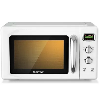 Hivvago 0.9 Cu. Ft Retro Countertop Compact Microwave Oven-green In White