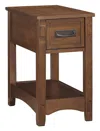 Hivvago 1 Drawer Chair Side End Table With Open Bottom Shelf, Brown