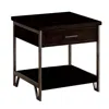 Hivvago 1 Drawer Wooden End Table With Metal Frame, Brown