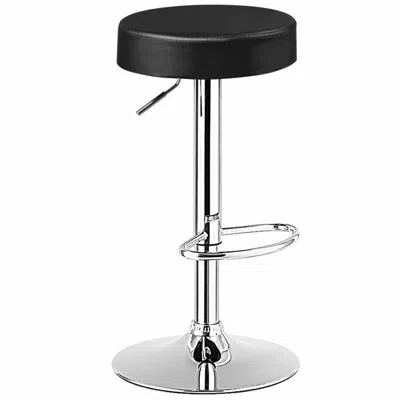 Hivvago 1 Pc Round Bar Stool Adjustable Swivel Pub Chair-black