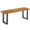 Hivvago 1 Piece Acacia Wood Outdoor Bench 48 Inch Long Patio Dining Bench In Brown