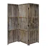 Hivvago 1" X 63" X 72" Brown 3 Panel Solid Wood Fortress Screen In Brown