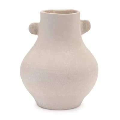 Hivvago 10" Beige Round Resin Urn In Neutral