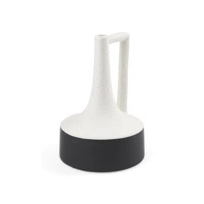 Hivvago 10" Black And White Ombre Ceramic Jug Vase