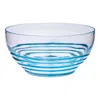 Hivvago 10" Clear And Blue Swirl Acrylic Round Salad Bowl In Blue