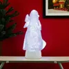 Hivvago 10" Clear Plastic Christmas Santa Tabletop Sculpture With Led In White