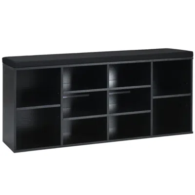 Hivvago 10-cube Organizer Shoe Storage Bench With Cushion For Entryway-black