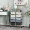 Hivvago 10-drawer Rolling Storage Cart-beige & Gray