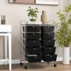 Hivvago 10-drawer Rolling Storage Cart-black