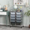 Hivvago 10-drawer Rolling Storage Cart-gray