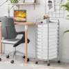 Hivvago 10 Drawer Rolling Storage Cart Organizer With 4 Universal Casters-clear