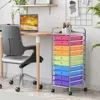 Hivvago 10 Drawer Rolling Storage Cart Organizer With 4 Universal Casters-color