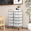 Hivvago 10-drawer Rolling Storage Cart-transparent