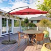 Hivvago 10 Feet Offset Umbrella With 8 Ribs Cantilever And Cross Base-orange