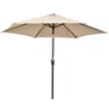 Hivvago 10 Feet Outdoor Patio Umbrella With Tilt Adjustment And Crank-tan