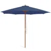 Hivvago 10 Feet Patio Umbrella With 8 Wooden Ribs And 3 Adjustable Heights