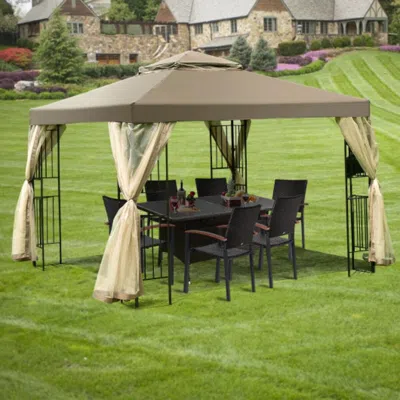 Hivvago 10 Feet X 10 Feet Awning Patio Screw-free Structure Canopy Tent In Blue