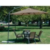 Hivvago 10 Foot Mocha Offset Patio Canopy Umbrella Rotates 360 Degrees In Gold