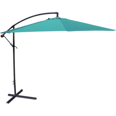 Hivvago 10-ft Offset Cantilever Patio Umbrella With Aruba Teal Canopy