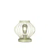 Hivvago 10" Gold Bedside Table Lamp With Gold Cage Shade In White